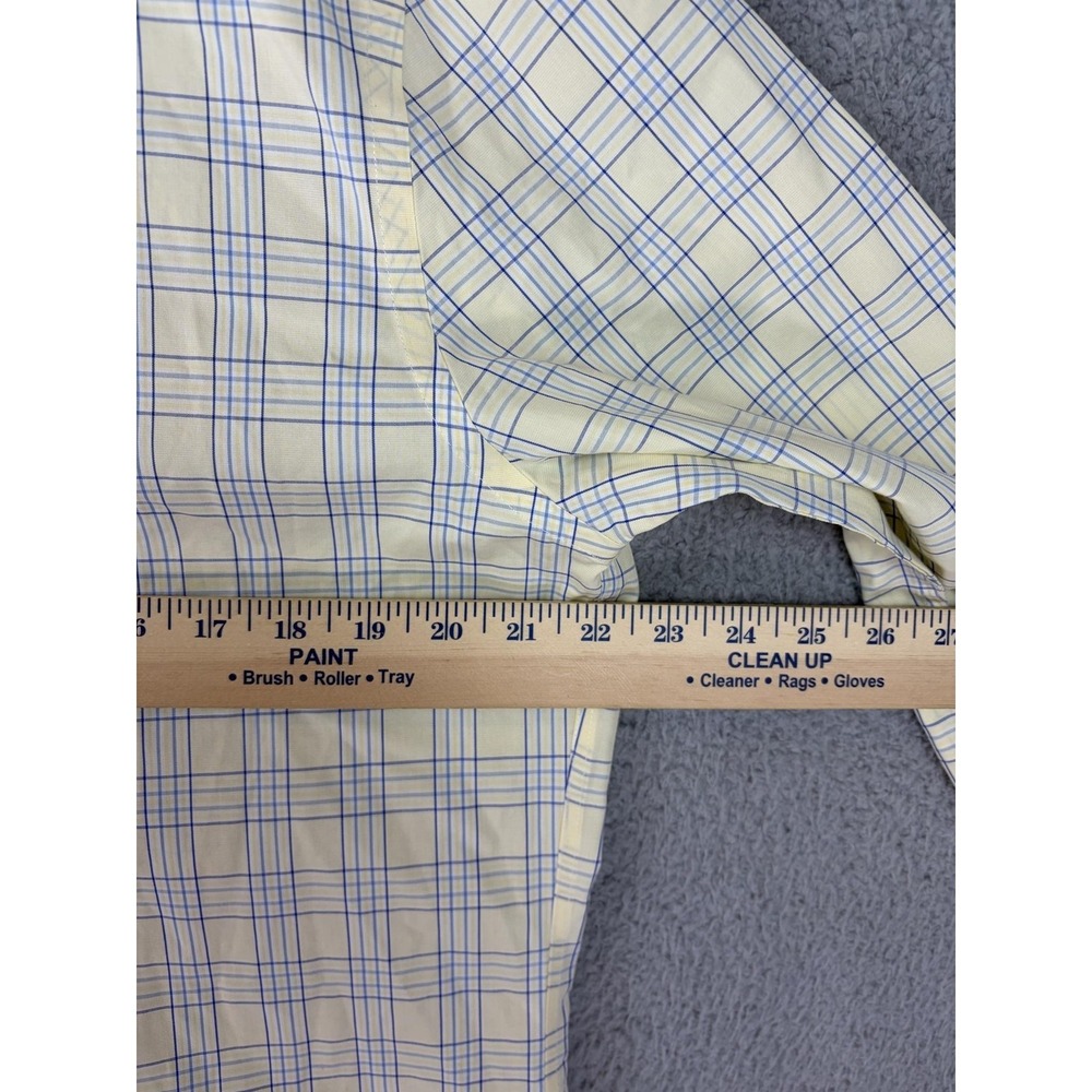 Charles Tyrwhitt Shirt Mens 16 34/35 Yellow Check Slim Fit Non Iron Long Sleeve - Picture 4 of 7